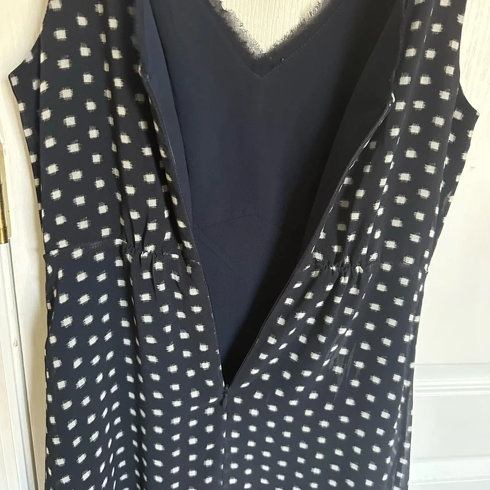 Iris Setlakwe Navy Print Midi Dress • Size 6 - Picture 3 of 7
